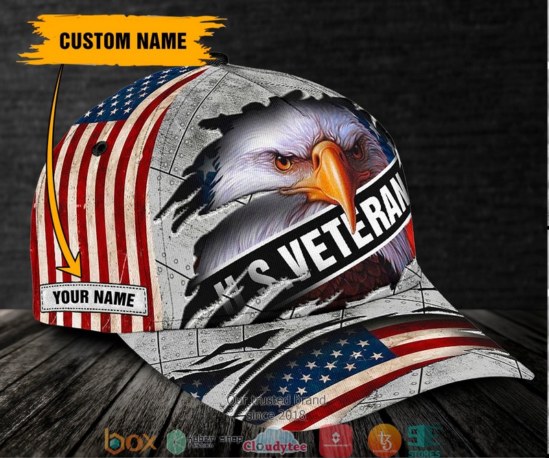 NEW US Veteran Eagle American flag Custom cap 4