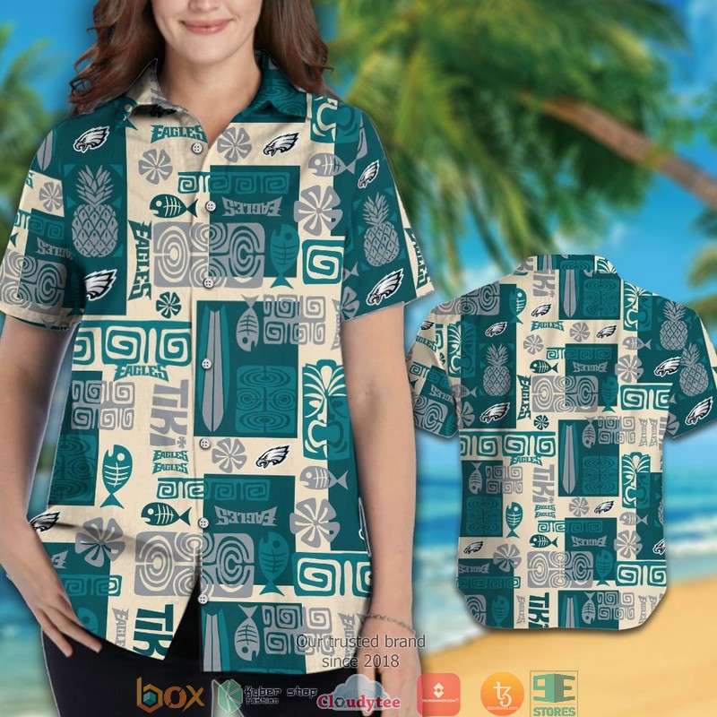 BEST NFL Philadelphia Eagles Fish pineapple pattern Hawaii Set 3 BEST NFL Philadelphia Eagles Fish pineapple pattern Hawaii Set - Image 3