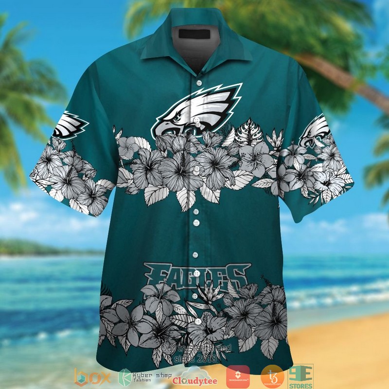 BEST NFL Philadelphia Eagles Hibiscus Flower line Hawaii Set 15