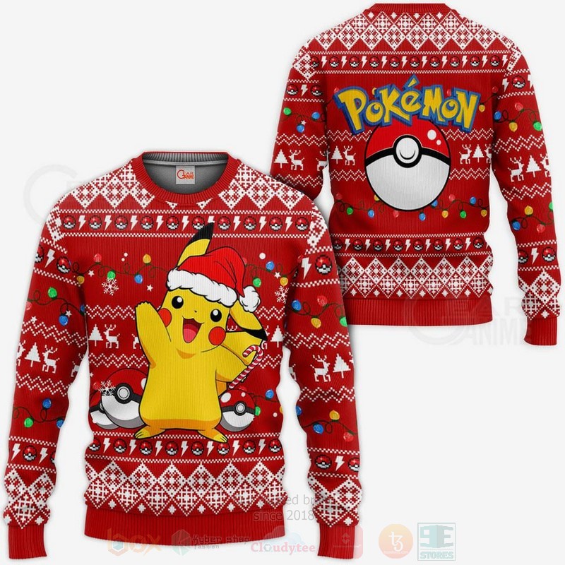 TOP Pikachu Santa Pokemon Anime 3D Designed Allover 3D Designed Allover Sweater, Hoodie 10