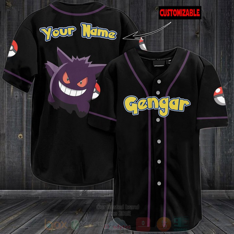 TOP Pokemon Gengar Personalized Baseball-Shirt 3