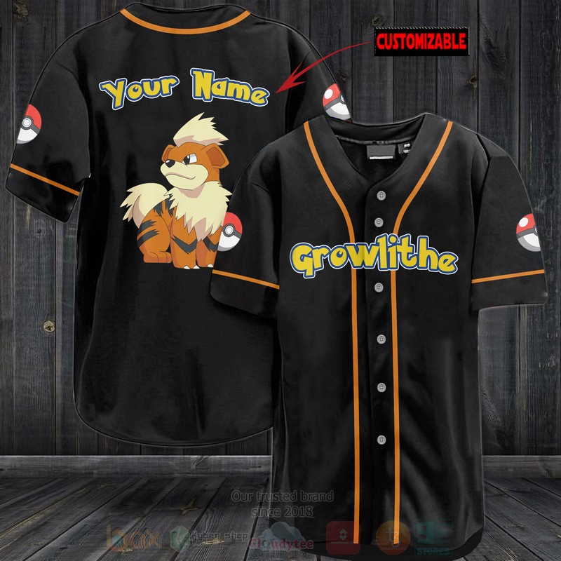 TOP Pokemon Growlithe Personalized Baseball-Shirt 2