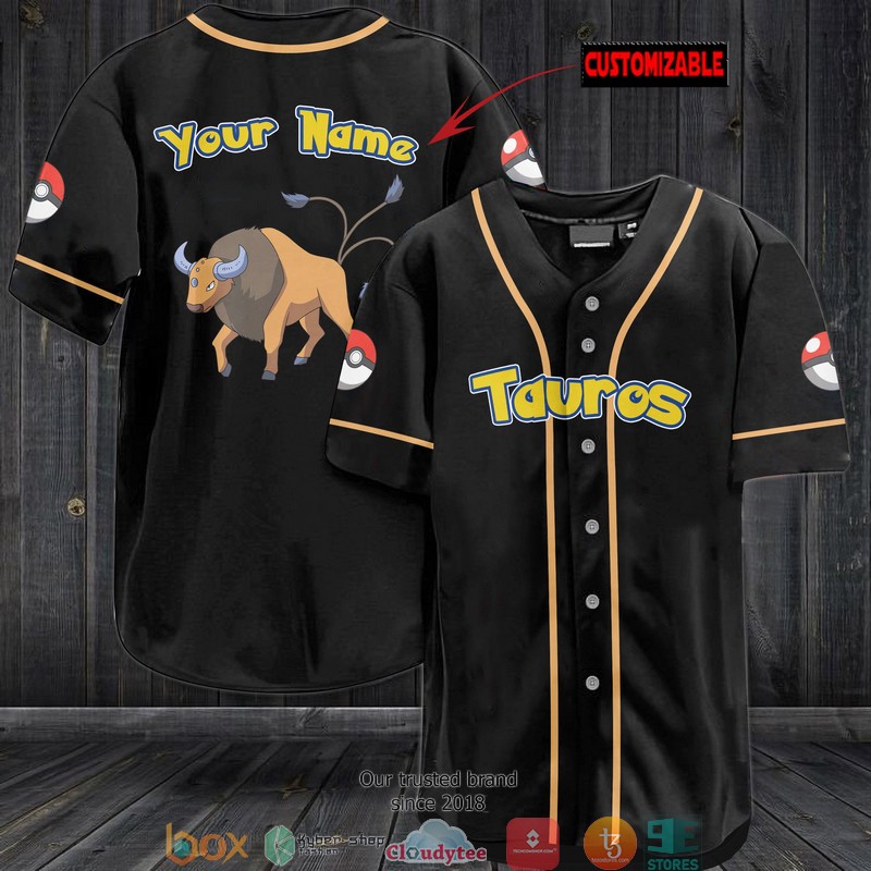 HOT Personalized Pokemon Tauros Jersey Baseball Shirt 2