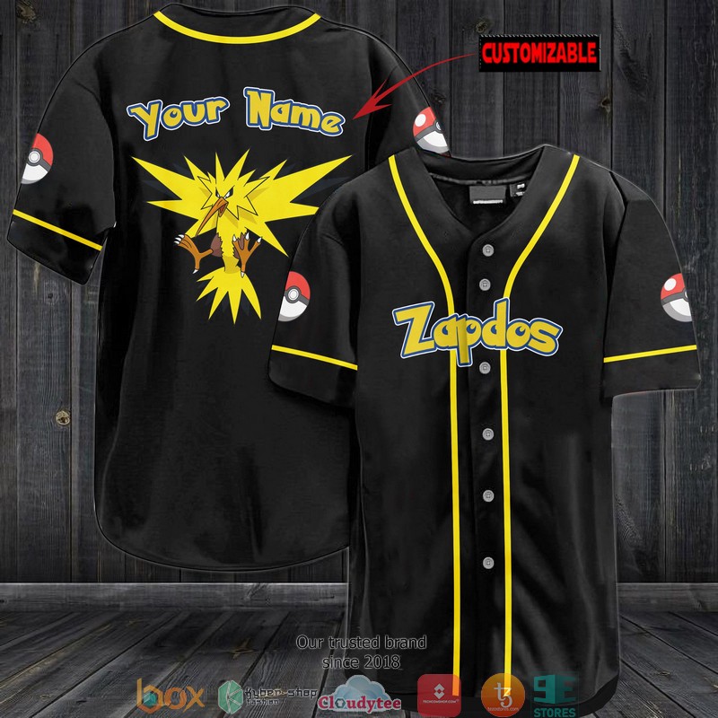 HOT Personalized Pokemon Zapdos Jersey Baseball Shirt 3