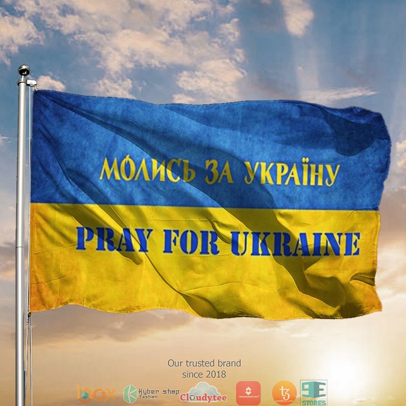 HOT Pray For Ukraine Stop War Praying For Ukrainian support flag 9