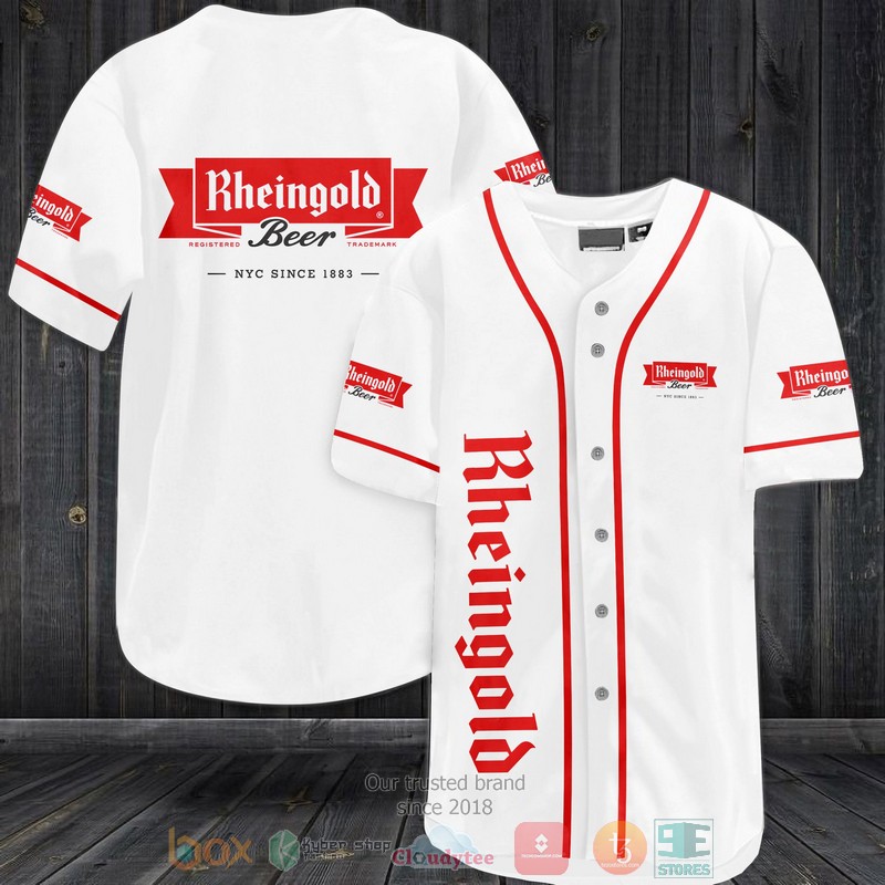 NEW Rheingold Beer white red Baseball shirt 2