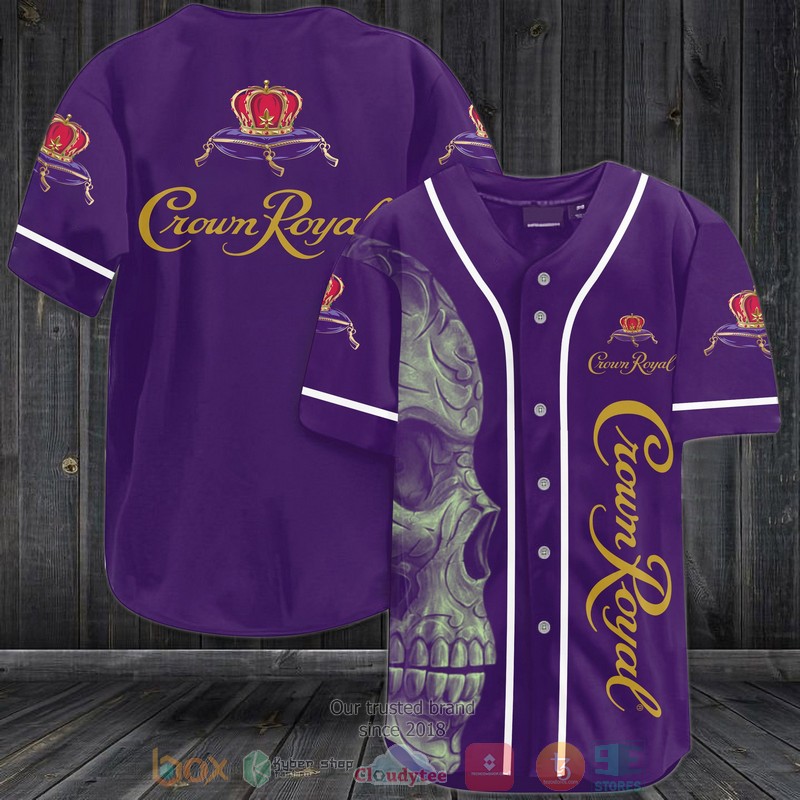 NEW Skull Crown Royal dark purple Baseball shirt 2