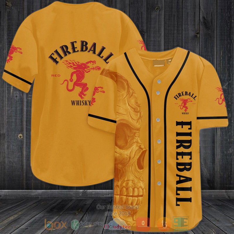 NEW Skull Fireball Cinnamon Whisky medium amber Baseball shirt 2