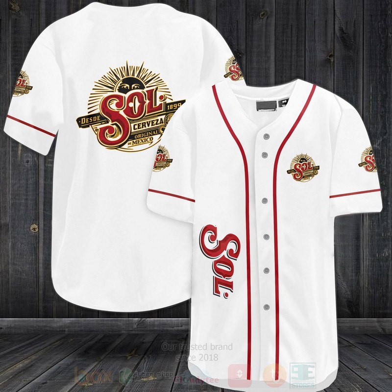 TOP Sol Cerveza AOP Baseball Jersey Shirt 3