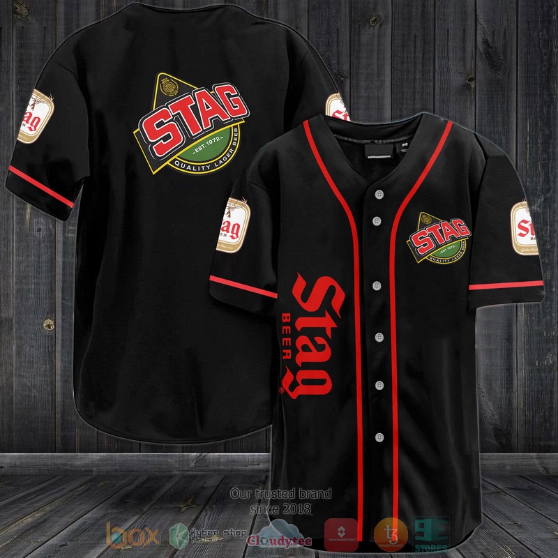 NEW Stag Beer black Baseball shirt 3