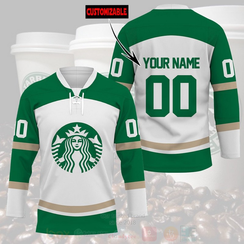 TOP Starbucks Personalized Hockey Jersey T-Shirt 4