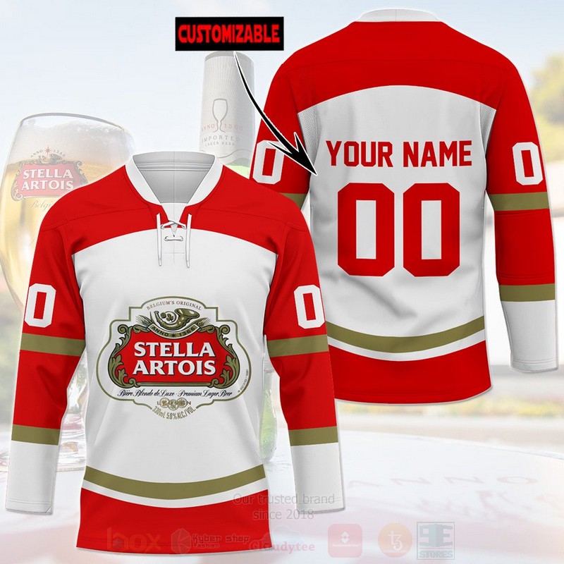 TOP Stella Artois Personalized Hockey Jersey T-Shirt 5