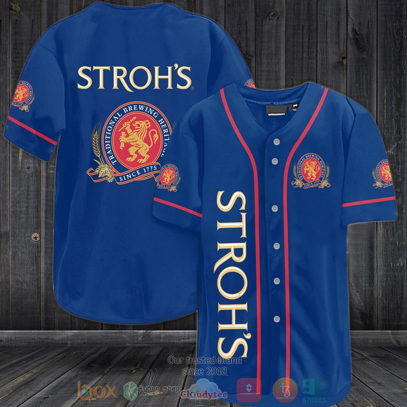 NEW Stroh's Beer blue Baseball shirt 3