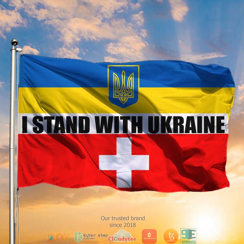 HOT Switzerland I Stand With Ukraine support flag 9