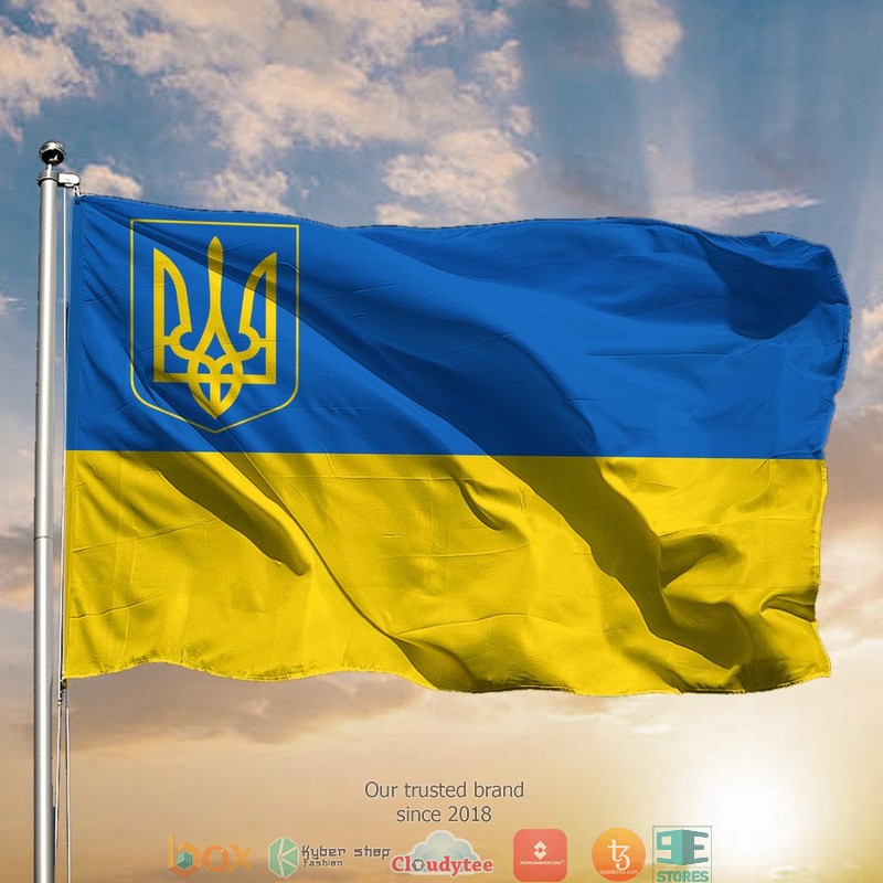 HOT Ukraine Trident Stand With Ukraine support flag 8