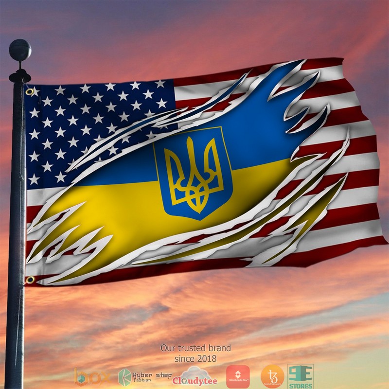 HOT Ukrainian Inside American support flag 8