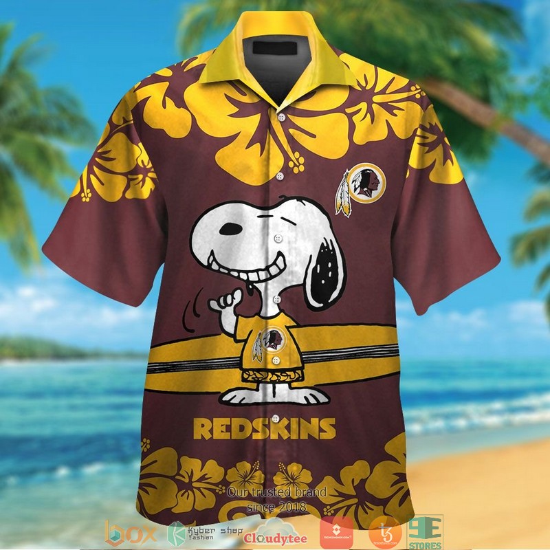 BEST NFL Washington Redskins Yellow Hibiscus Snoopy Hawaii Set 12