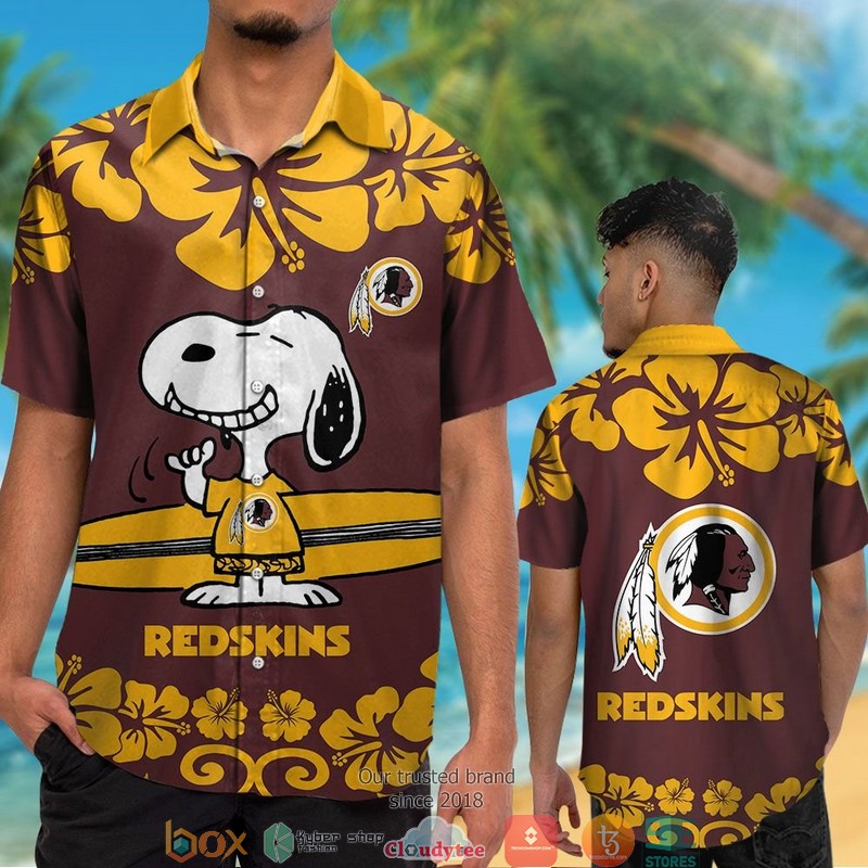 BEST NFL Washington Redskins Yellow Hibiscus Snoopy Hawaii Set 7