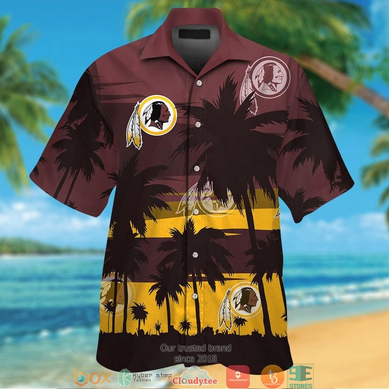 BEST NFL Washington Redskins coconut island dark red Hawaii Set 15