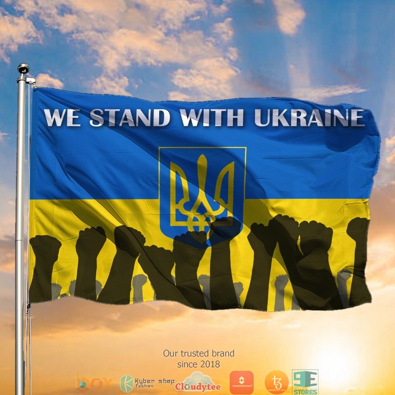 HOT We Stand With Ukraine Ukrainian support flag 2