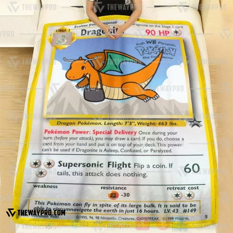 TOP Pokemon Anime Dragonite Soft Blanket 3 TOP Pokemon Anime Dragonite Soft Blanket - Image 3