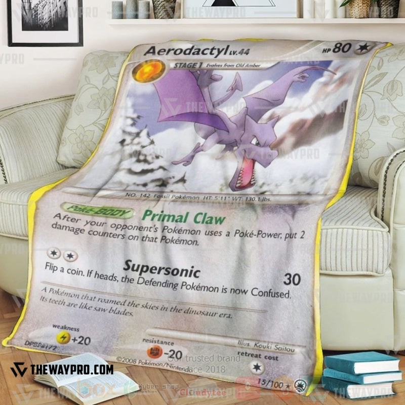 TOP Pokemon Anime Aerodactyl Soft Blanket 7
