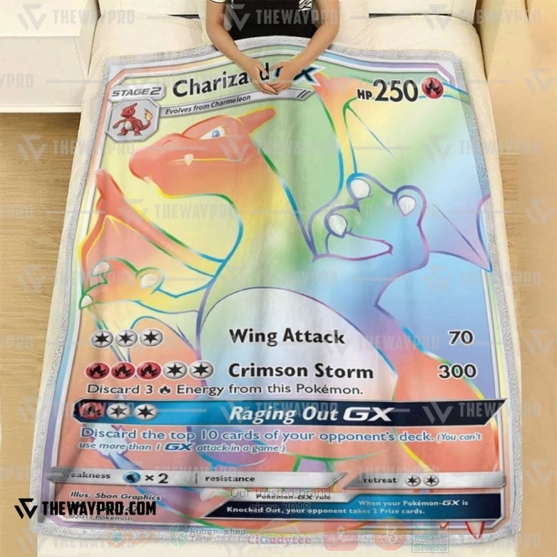 TOP Pokemon Anime Charizard-GX Fire Soft Blanket 2 TOP Pokemon Anime Charizard-GX Fire Soft Blanket - Image 2