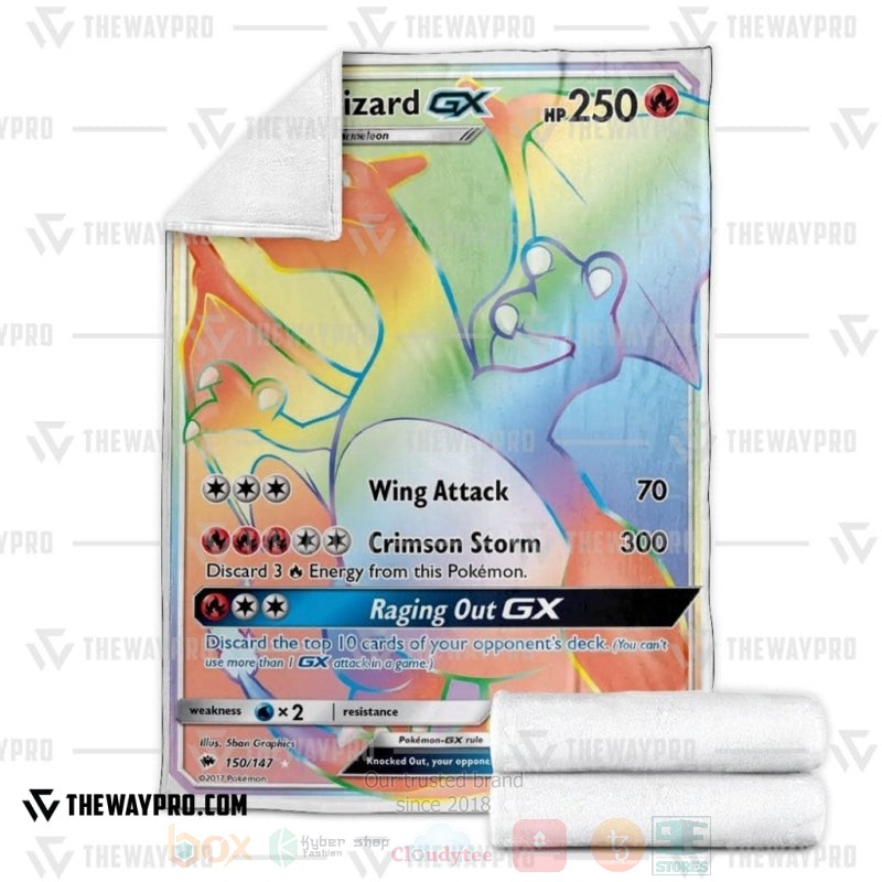 TOP Pokemon Anime Charizard-GX Fire Soft Blanket 3 TOP Pokemon Anime Charizard-GX Fire Soft Blanket - Image 3