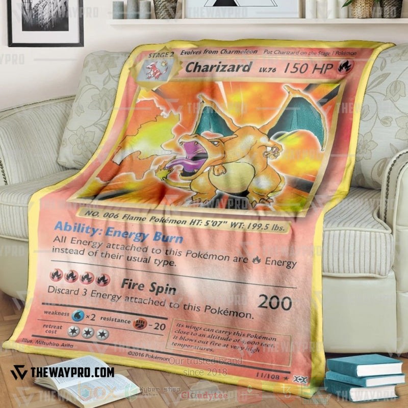TOP Pokemon Anime Charizard Evolutions Soft Blanket 12