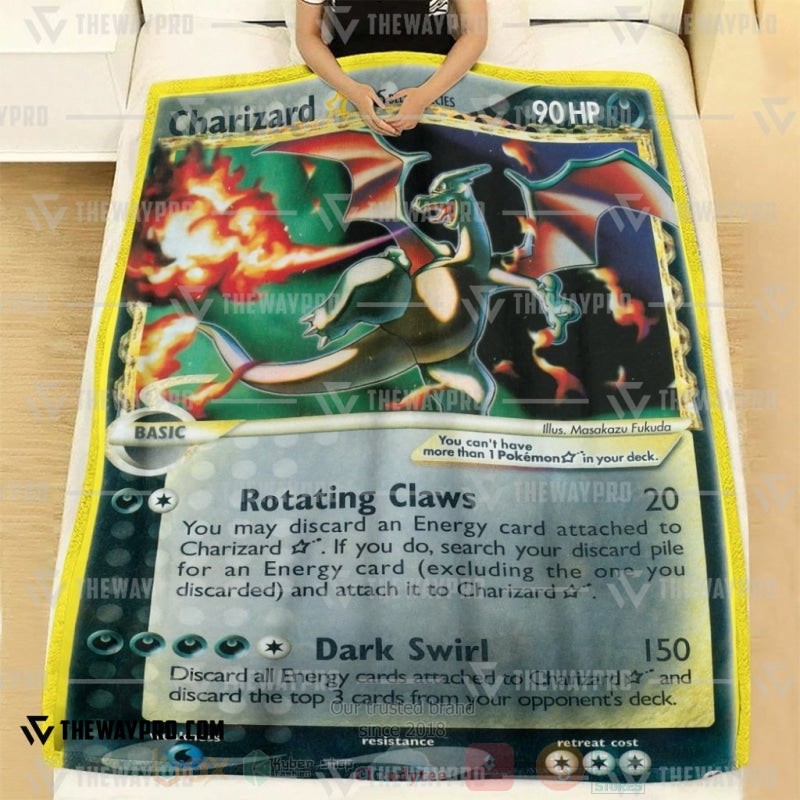 TOP Pokemon Anime Charizard Star Gold Star Dragon Frontiers Soft Blanket 2 TOP Pokemon Anime Charizard Star Gold Star Dragon Frontiers Soft Blanket - Image 2