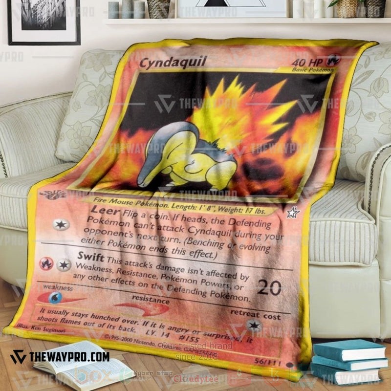 TOP Pokemon Anime Cyndaquil 1st Edition Leer Soft Blanket 6