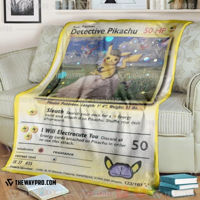 TOP Pokemon Anime Detective Pikachu Soft Blanket 7