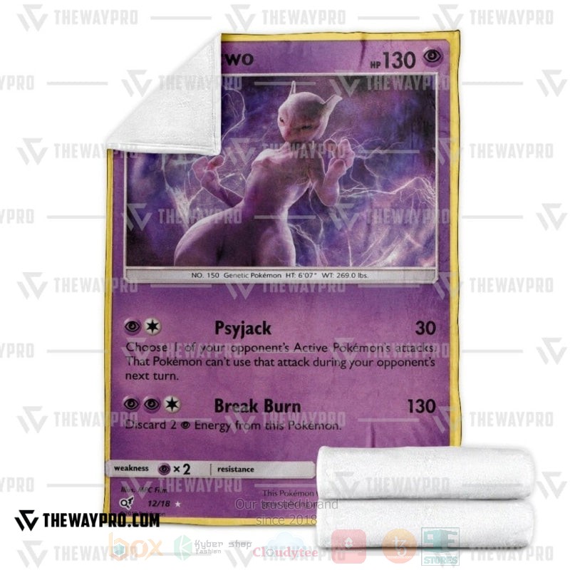 TOP Pokemon Anime Detective Pikachu Rare Holo Mewtwo Soft Blanket 3 TOP Pokemon Anime Detective Pikachu Rare Holo Mewtwo Soft Blanket - Image 3