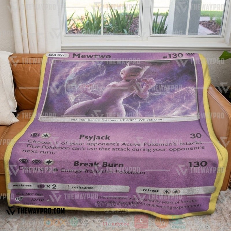 TOP Pokemon Anime Detective Pikachu Rare Holo Mewtwo Soft Blanket 4 TOP Pokemon Anime Detective Pikachu Rare Holo Mewtwo Soft Blanket - Image 4