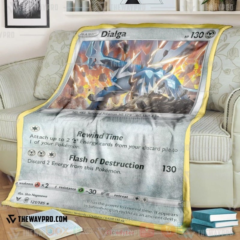 TOP Pokemon Anime Dialga Vivid Voltage Soft Blanket 7