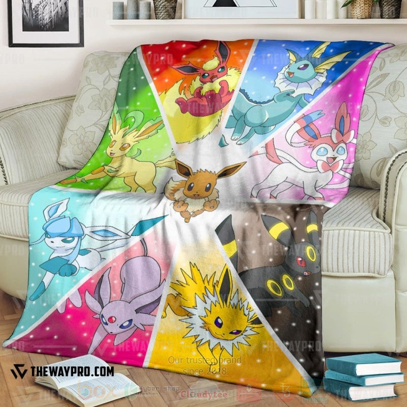 TOP Pokemon Anime Eeveelutions Soft Blanket 6