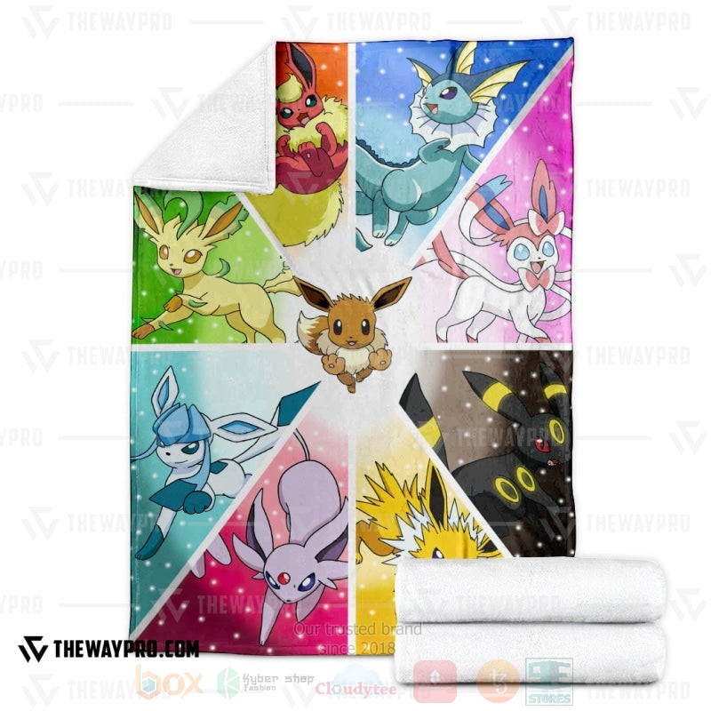 TOP Pokemon Anime Eeveelutions Soft Blanket 3 TOP Pokemon Anime Eeveelutions Soft Blanket - Image 3