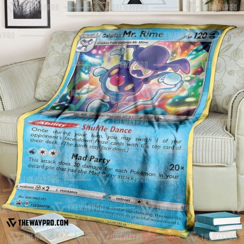 TOP Pokemon Anime Galarian Mr. Rime Sword and Shield Promos Soft Blanket 7