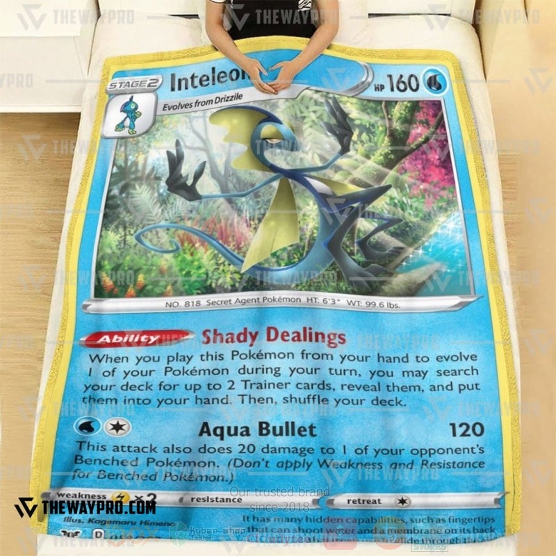 TOP Pokemon Anime Inteleon Sword and Shield Soft Blanket 2 TOP Pokemon Anime Inteleon Sword and Shield Soft Blanket - Image 2