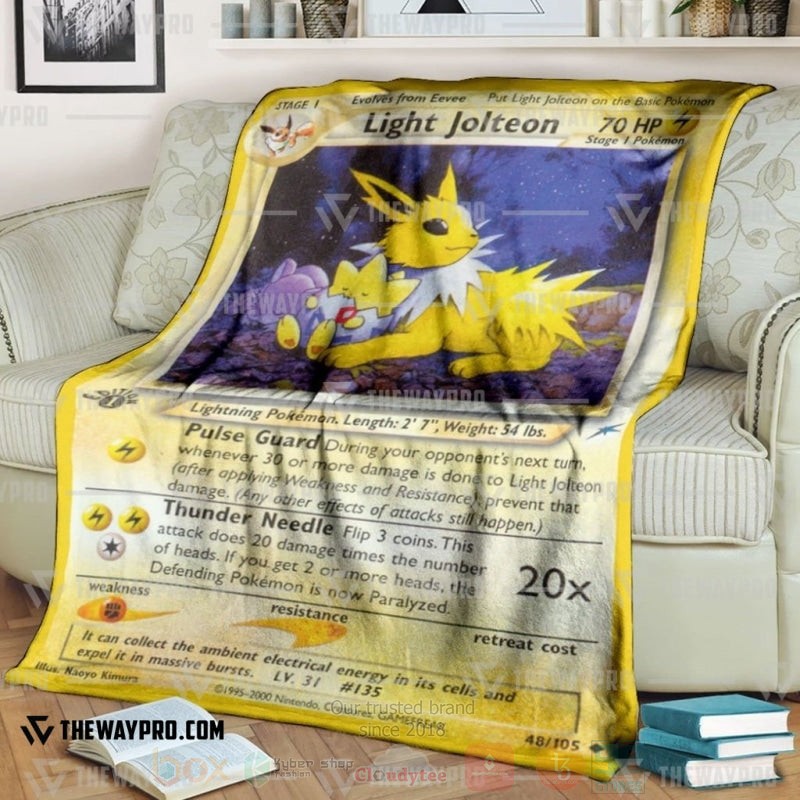 TOP Pokemon Anime Light Jolteon 1st Edition Soft Blanket 7