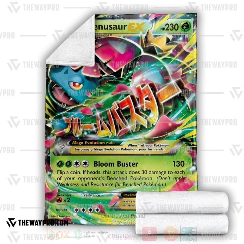 TOP Pokemon Anime M Venusaur-EX Soft Blanket 3 TOP Pokemon Anime M Venusaur-EX Soft Blanket - Image 3