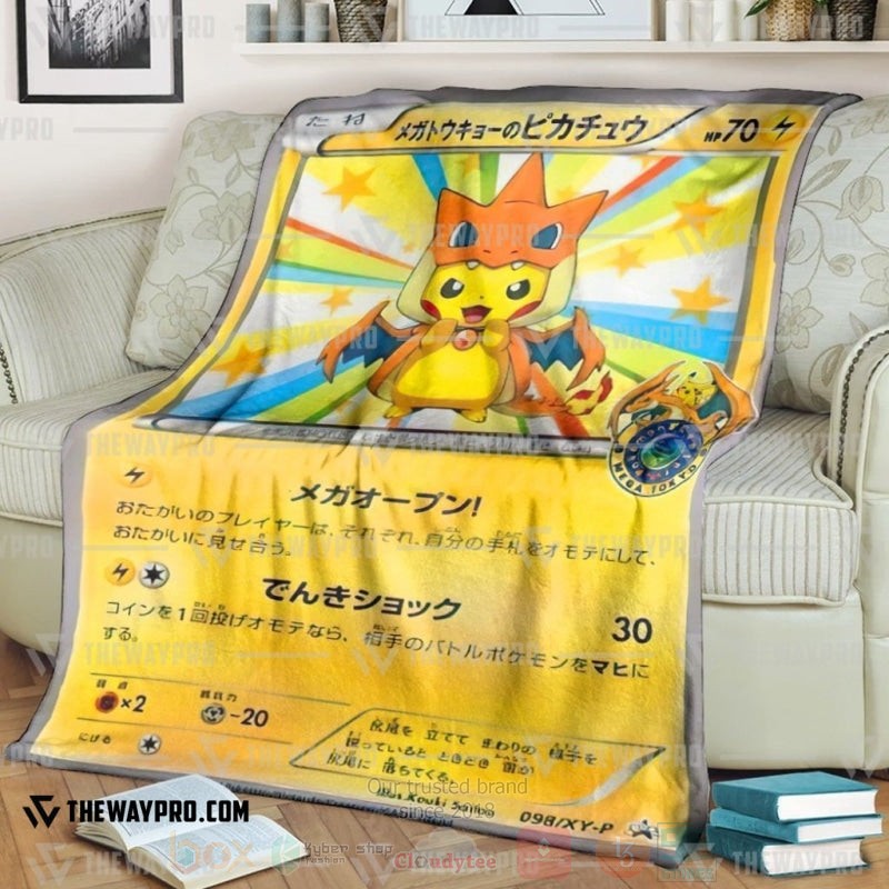 TOP Pokemon Anime Mega Toky Pikachu Soft Blanket 7