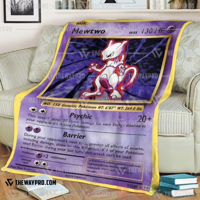 TOP Pokemon Anime Mewtwo Evolutions Soft Blanket 6