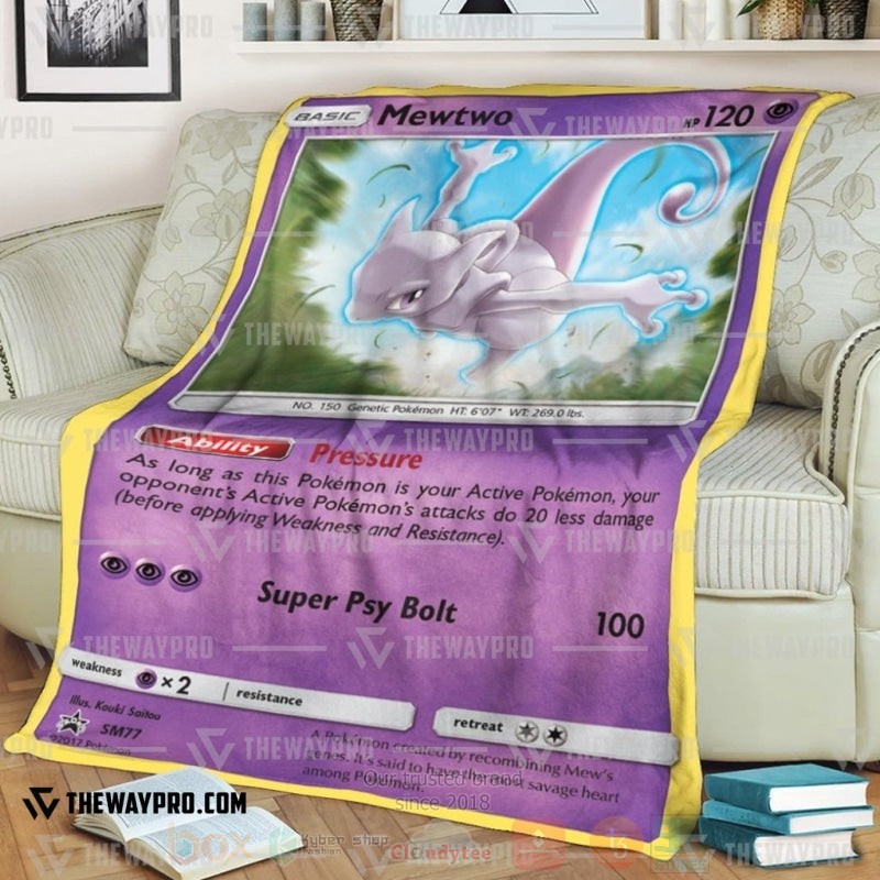 TOP Pokemon Anime Mewtwo Psychic Soft Blanket 8