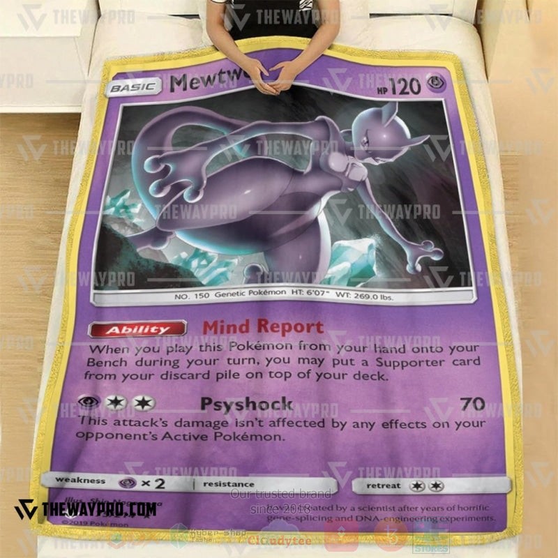 TOP Pokemon Anime Mewtwo Unbroken Bonds Soft Blanket 2 TOP Pokemon Anime Mewtwo Unbroken Bonds Soft Blanket - Image 2