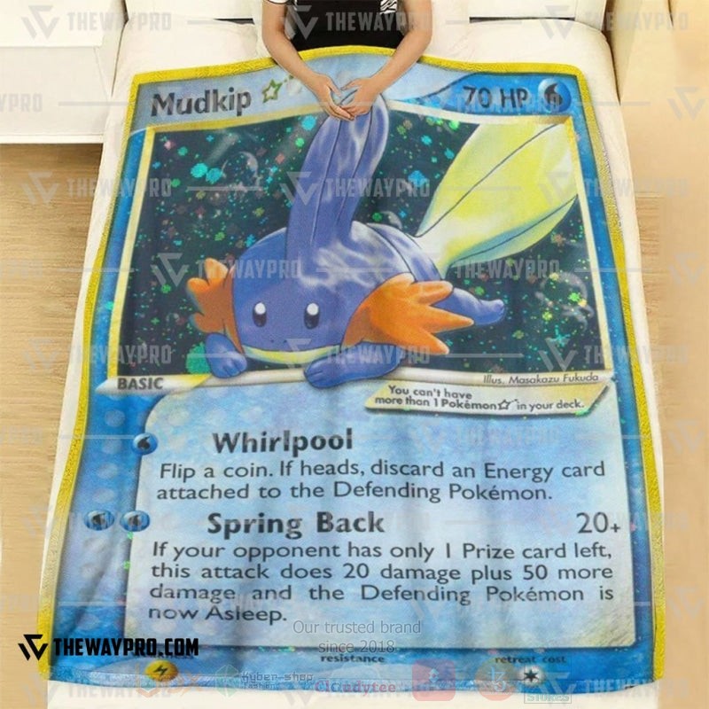 TOP Pokemon Anime Mudkip TR Holo Soft Blanket 2 TOP Pokemon Anime Mudkip TR Holo Soft Blanket - Image 2