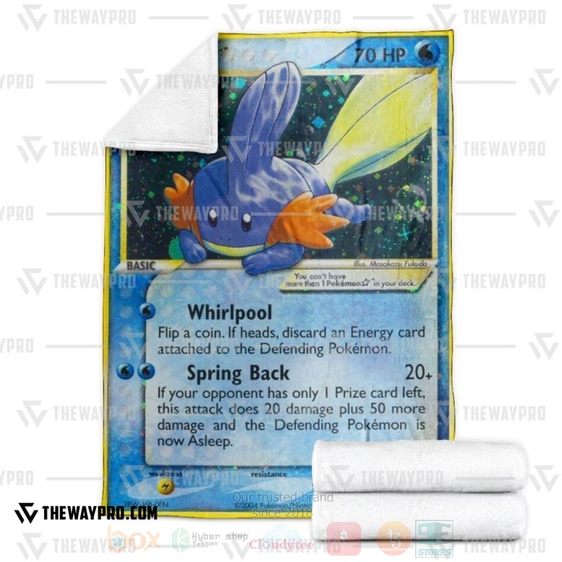 TOP Pokemon Anime Mudkip TR Holo Soft Blanket 3 TOP Pokemon Anime Mudkip TR Holo Soft Blanket - Image 3
