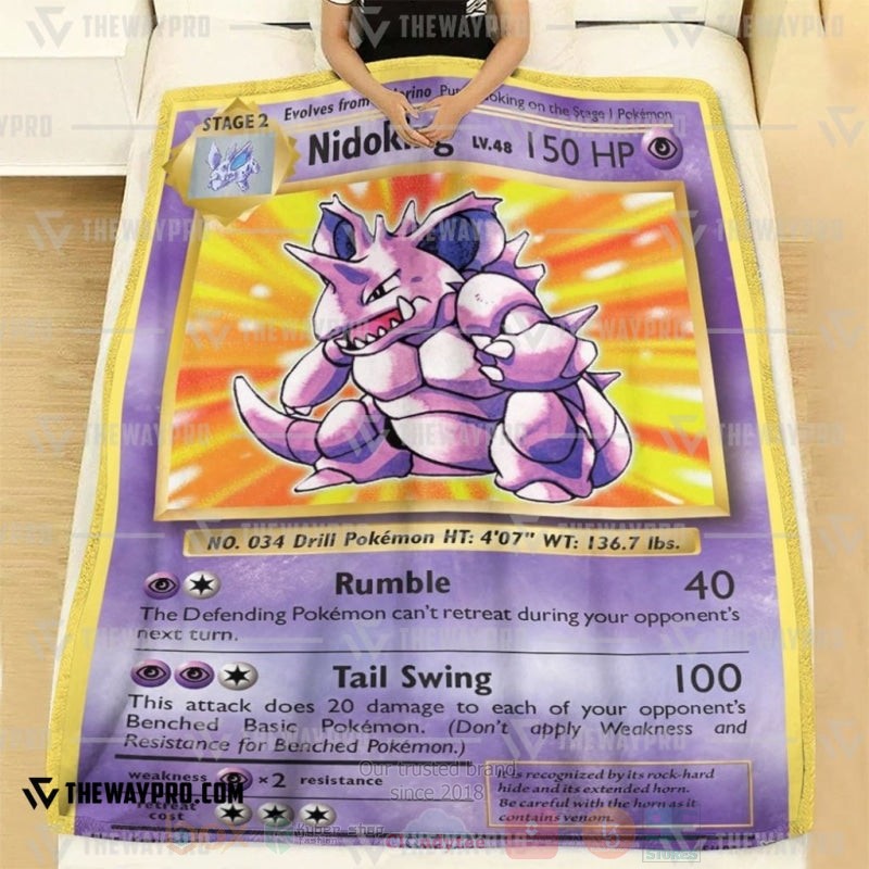 TOP Pokemon Anime Nidoking Evolutions Soft Blanket 2 TOP Pokemon Anime Nidoking Evolutions Soft Blanket - Image 2