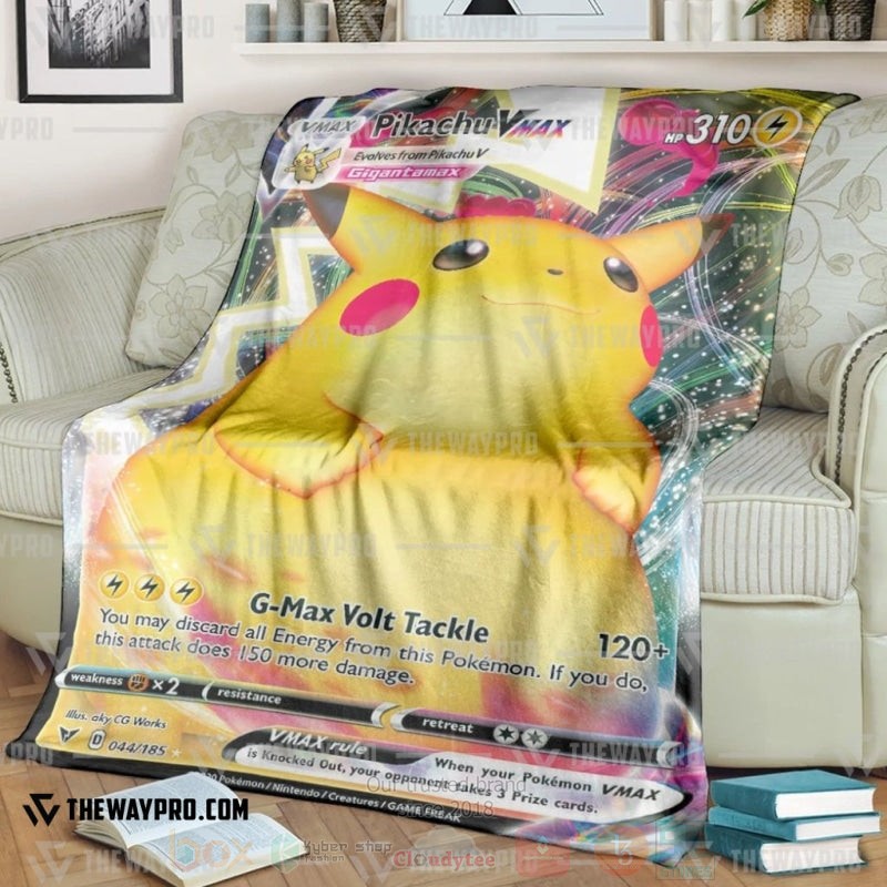 TOP Pokemon Anime Pikachu VMAX Vivid Voltage Soft Blanket 6