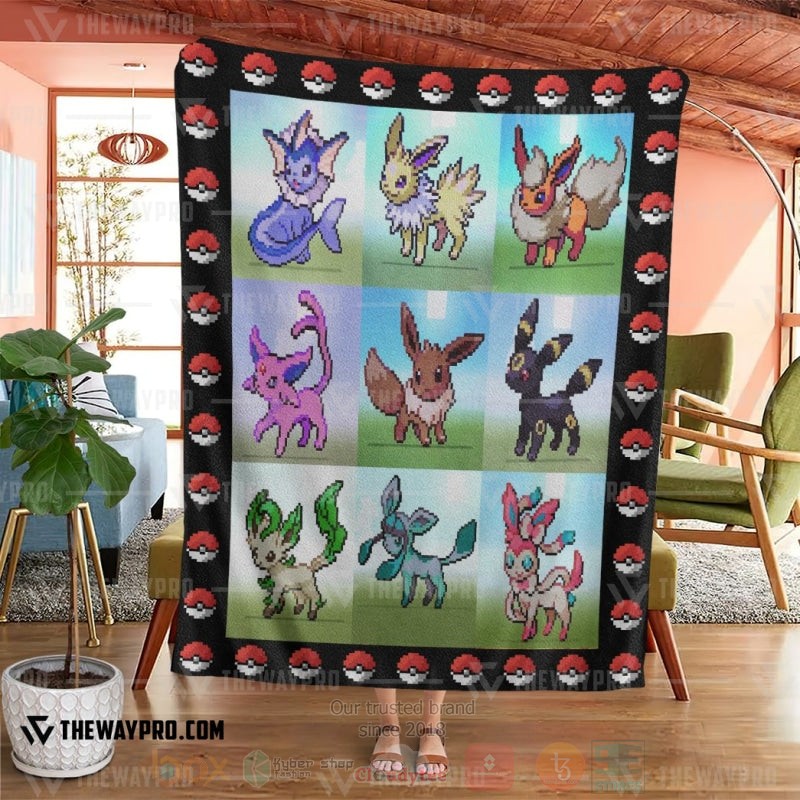 TOP Pokemon Anime Pixel Eevee Soft Blanket 4 TOP Pokemon Anime Pixel Eevee Soft Blanket - Image 4